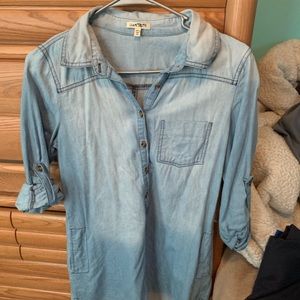 Light denim colored long sleeved dress